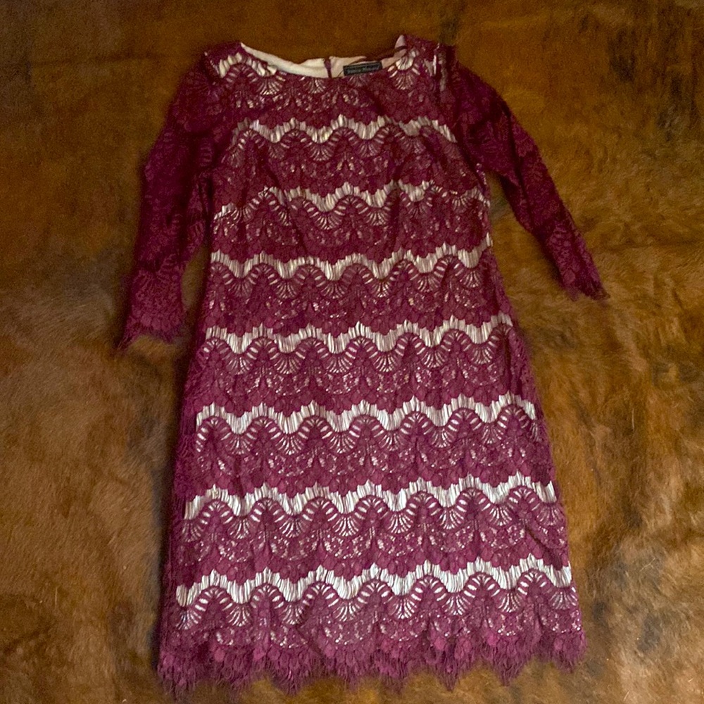 Maroon Lace Jessica Howard Dress